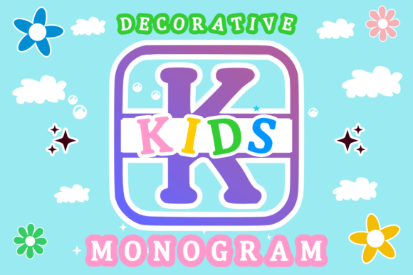 Kids Monogram Font for Creative Projects